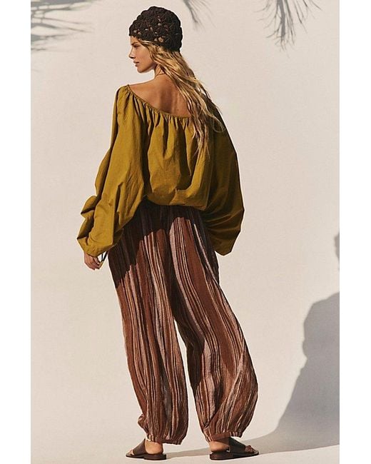 free-est Blue Playa Party Stripe Pants By