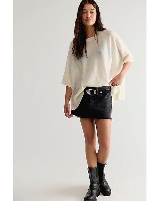 Free People Black Ninth Street Cashmere Tee
