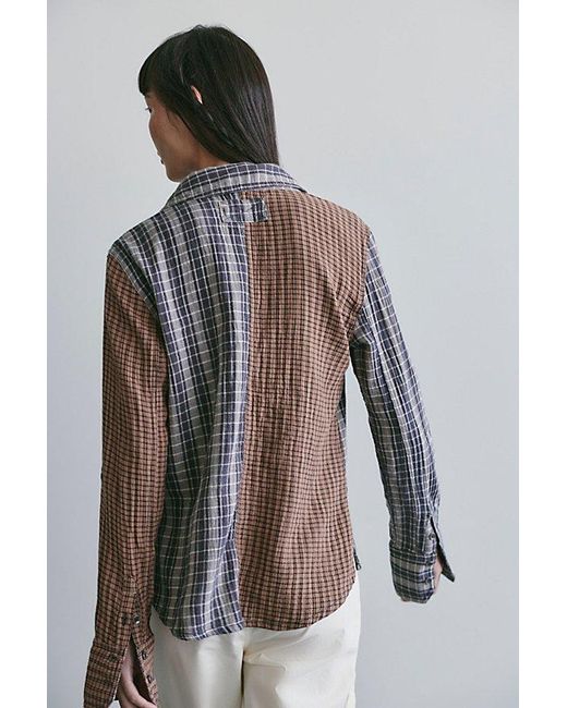 Free People Multicolor Benny Slim Plaid Button-Down
