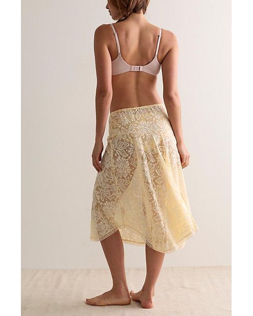Intimately By Free People Natural Sheer Emotion Midi Slip Skirt By
