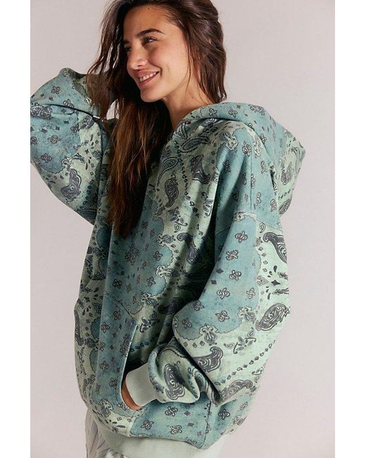 Free People Gray We The Free It's A Vibe Printed Hoodie