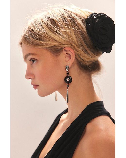 Free People Black Belle Rosette Claw Clip