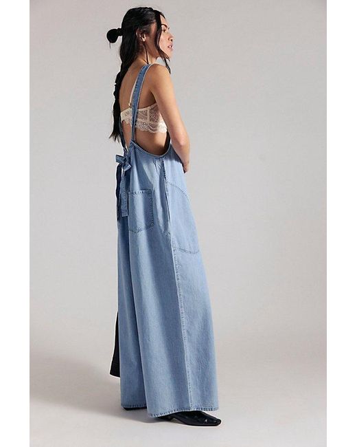 Free People Blue Freebird Jumpsuit