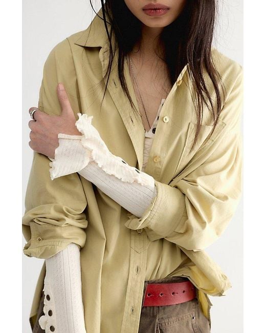 Free People Brown Lexi Poplin Button Down Shirt