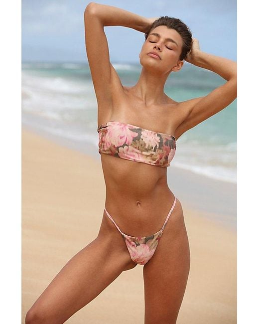 Juillet Multicolor Sari Bandeau Bikini Top