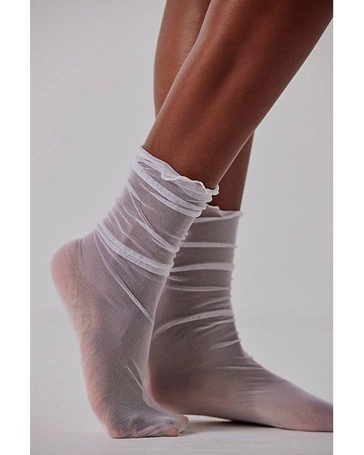 Only Hearts White Tulle Crew Socks