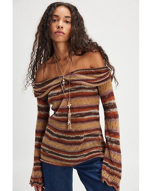 Free People Blue Cozy Cuddles Top
