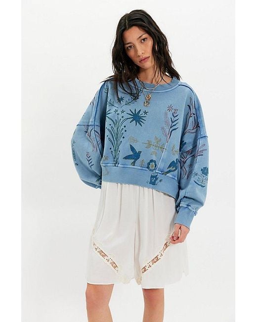 Free People Blue Gaia Sweatshirt