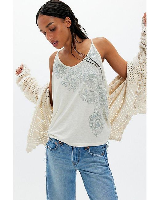 Free People Gray Heirloom Tank Top