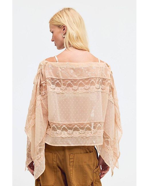 Free People Natural Sofia Cape Top