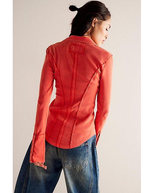 Free People Red Dropping Tears Shirting