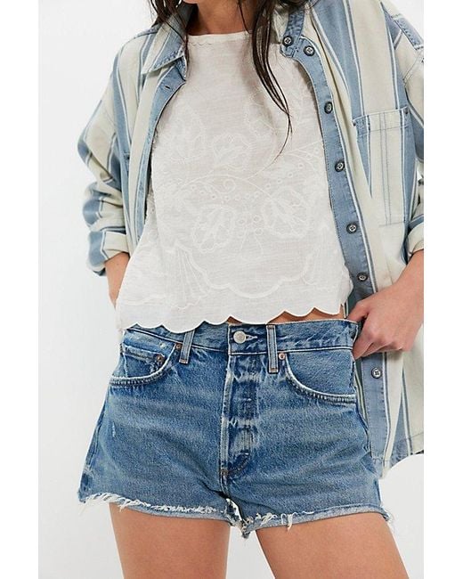 Agolde Blue Parker Shorts