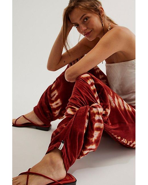 One Teaspoon Red Hand Dyed Harem Pants At Free People In Desert, Size: Small