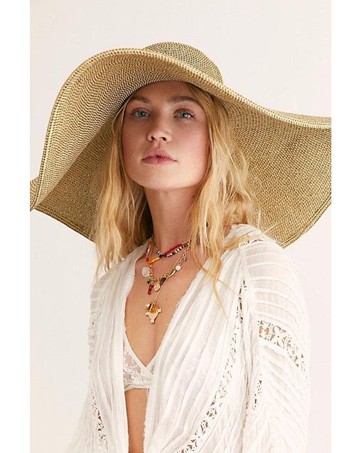 Free People Green Shady Character Packable Wide Brim Hat