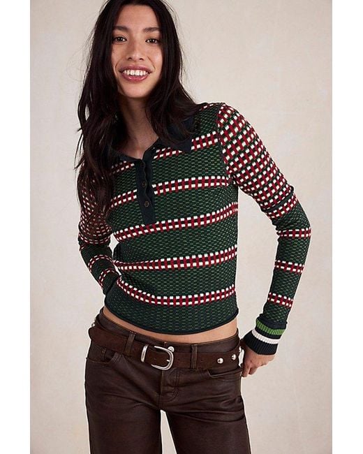 Free People Multicolor Level Up Polo