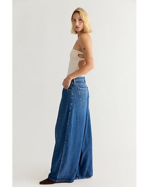 Lee Jeans Blue Lqd Slouchy Pleated Trouser Jeans