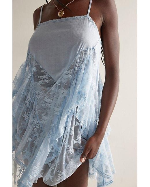 Intimately By Free People Blue Sunday Candy Mini Slip By
