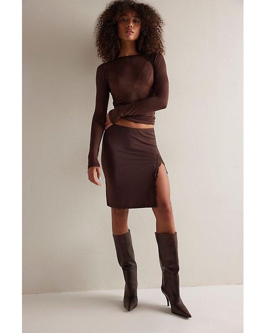 Only Hearts Brown Delicious With Lace Mini Slip Dress
