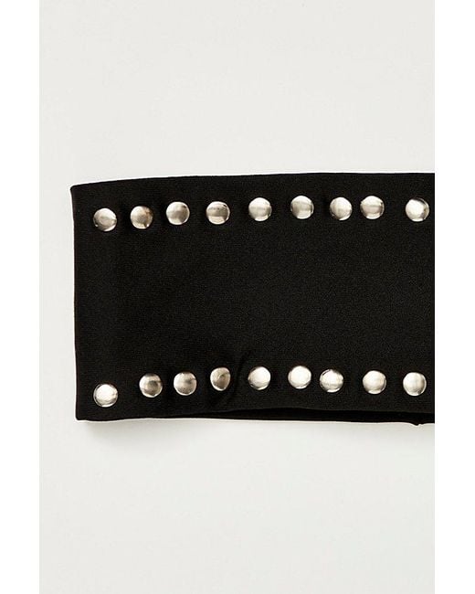 Free People Black Abbey Studded Soft Headband