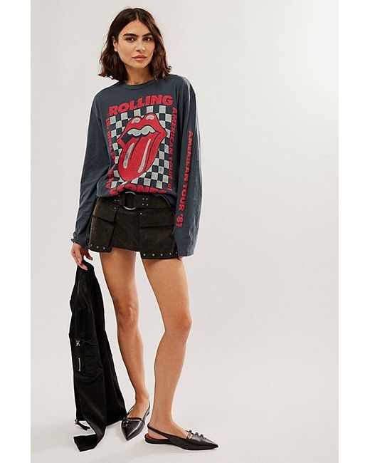 Daydreamer Red Rolling Stones American Tour Long-sleeve At Free People In Vintage Black, Size: Small