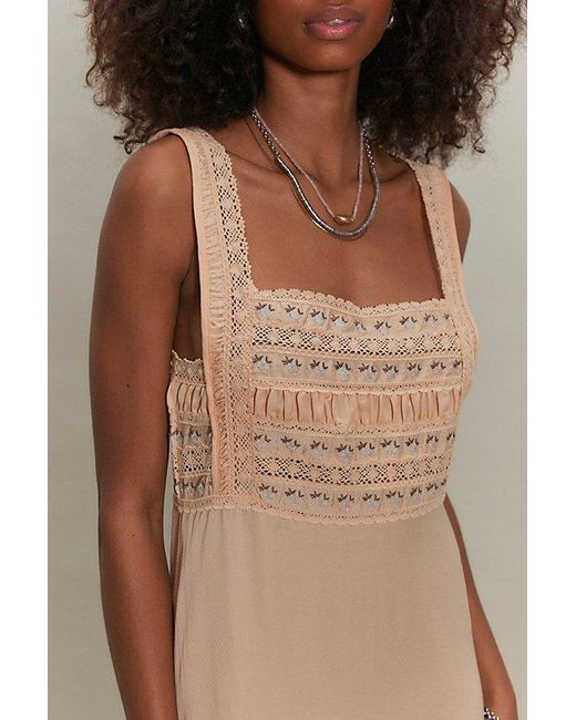 Intimately By Free People Brown Ever After Midi Slip Dress By