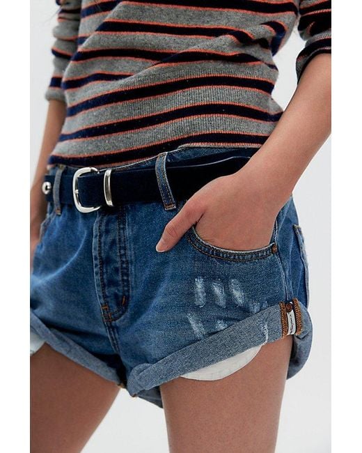 One Teaspoon Multicolor Bandits Low-Waist Denim Shorts