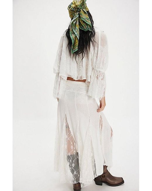 Free People Natural Nice To Meet You Maxi Slip Skirt By