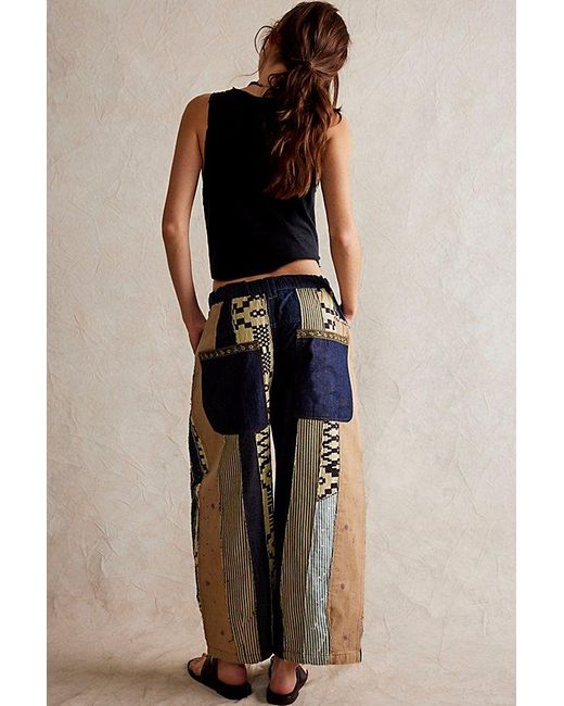Free People Multicolor Ever After Pieced Barrel Jeans
