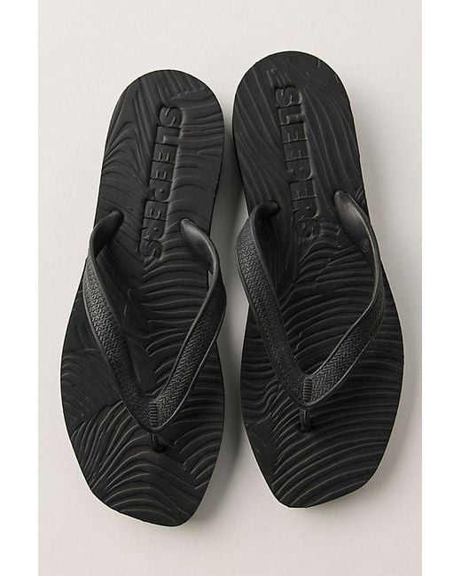 Sleeper Black Tapered Platform Flip Flops