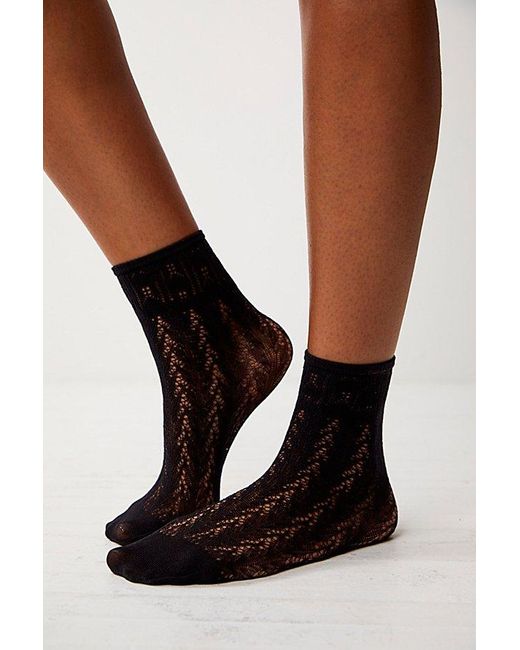 Swedish Stockings Black Erica Crochet Socks