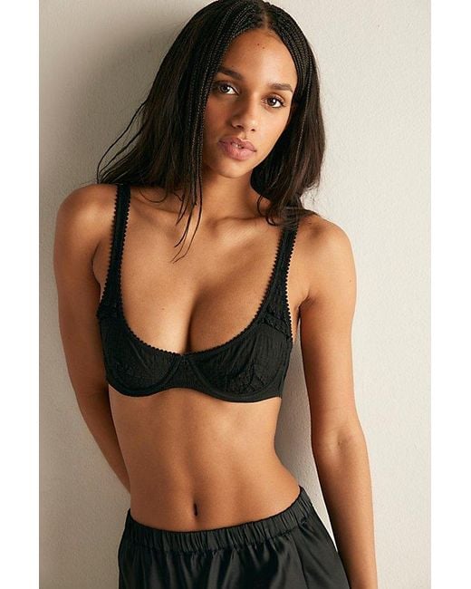 Intimately By Free People Black Flirty Frill Underwire Bra By