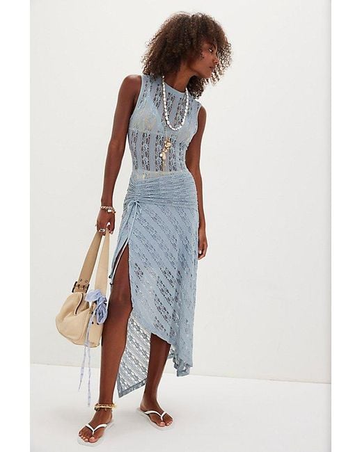 Free People Blue Riviera Lace Midi Dress
