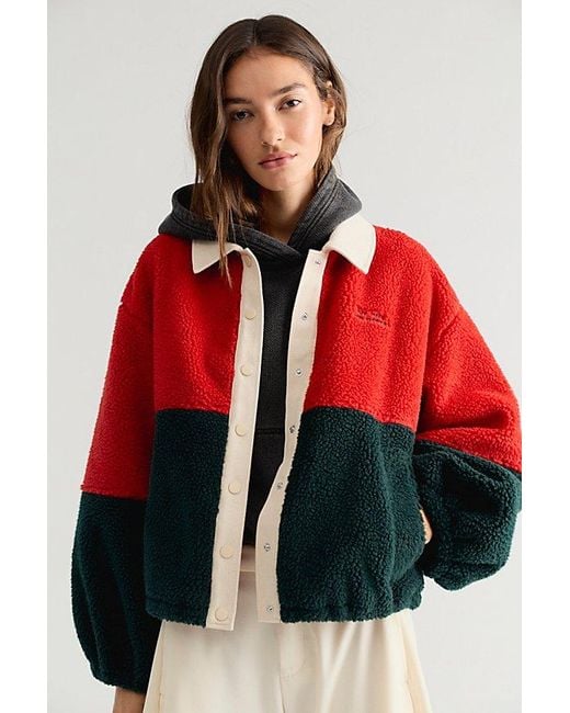 The Tiny Big Sister Red Sherpa Jacket