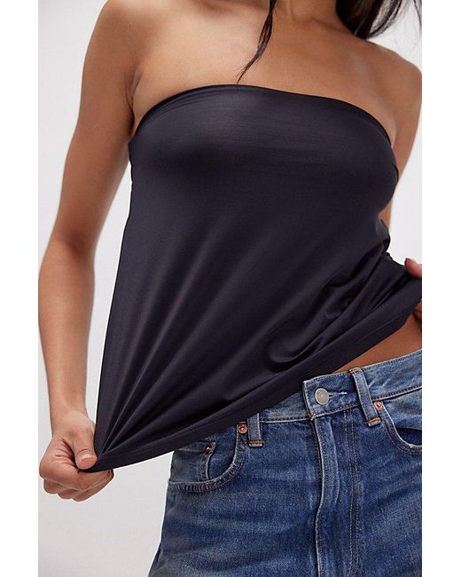 Intimately By Free People Blue Running Late Tube Top By