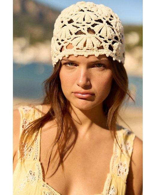 Free People Brown Cora Crochet Cap