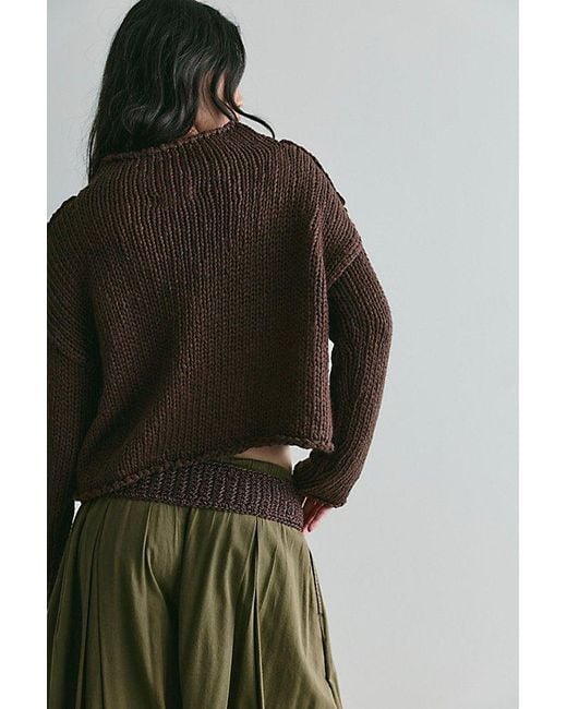 Free People Brown Opal Rollneck Knit Jumper