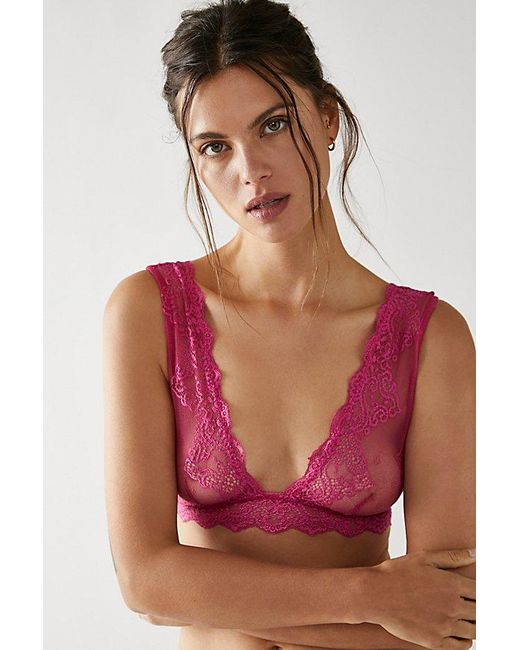 Only Hearts Red So Fine Lace Tank Bralette