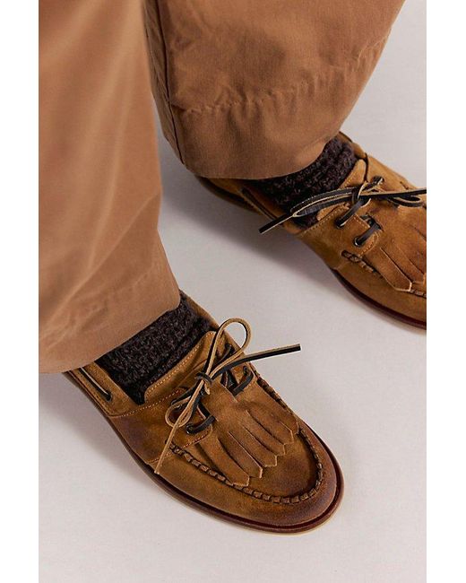 Free People Brown Benny Boat Shoes