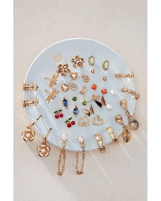 Free People Natural Teeny Tiny Mega Stud Earring Set