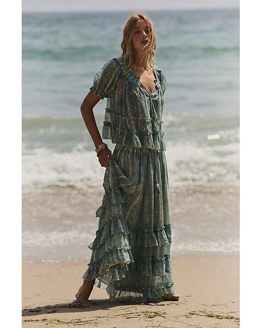 Free People Green Morning Mist Maxi Set