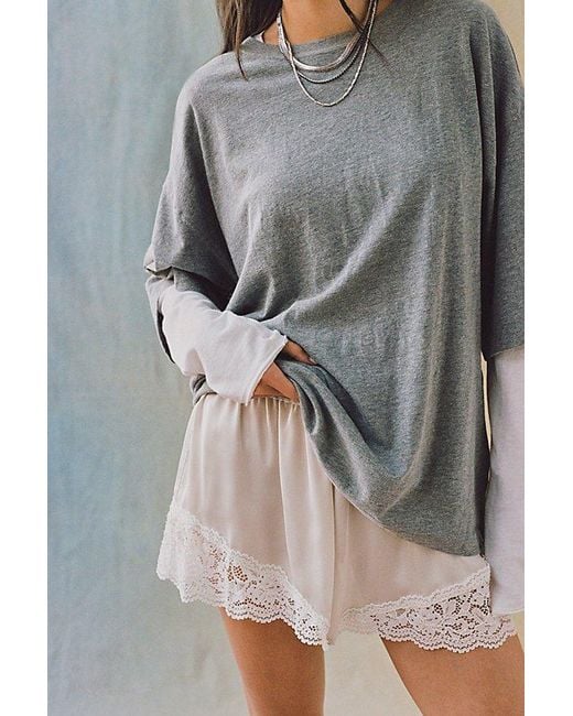Free People Blue Perfect Oversized Tee