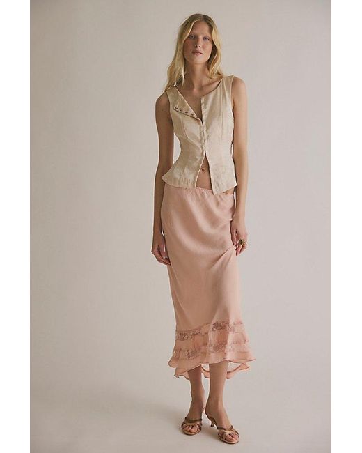Intimately By Free People Natural Long Lost Lover Maxi Slip Skirt By