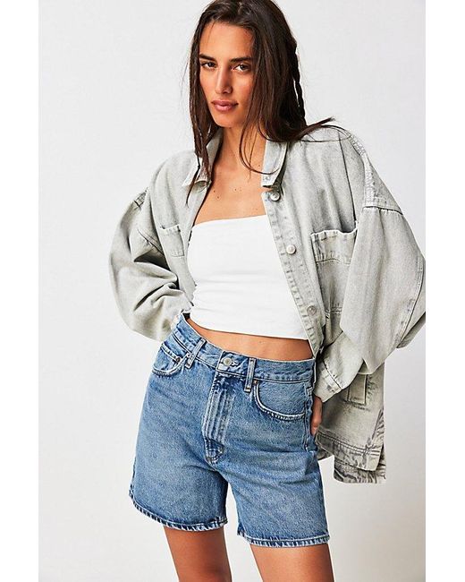 Agolde Gray Stella Shorts At Free People In Mode, Size: 26