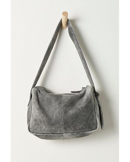 Free People Gray Replay Leather Shoulder Bag