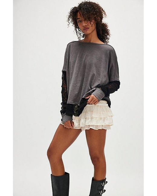 Free People Gray Effie Twofer Top