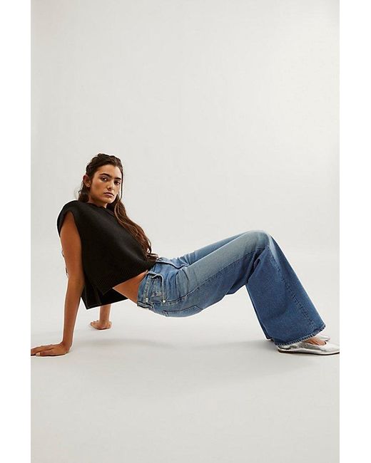 Citizens of Humanity Blue Loli Mid-Rise Wide-Leg Jeans