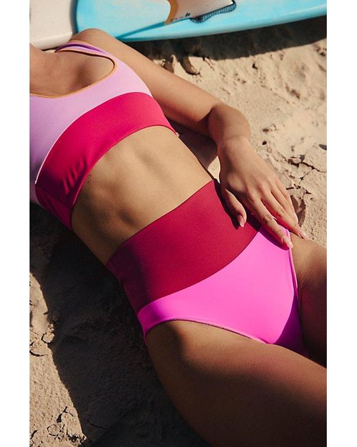 It's Now Cool Red The Contour High-Waisted Surf Bottoms By