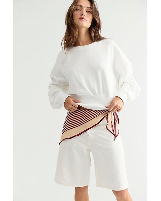 Free People White All Day Pullover
