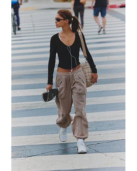 Fp Movement Black Buckle Down Cargo Pants