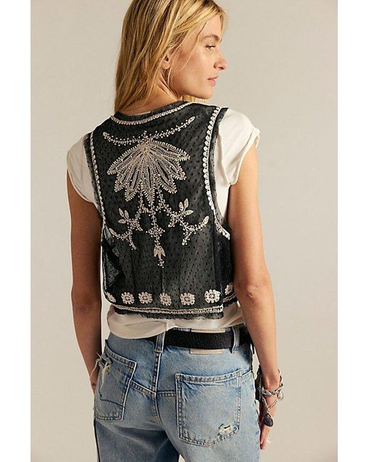 Free People Blue Under The Sun Vest Jacket